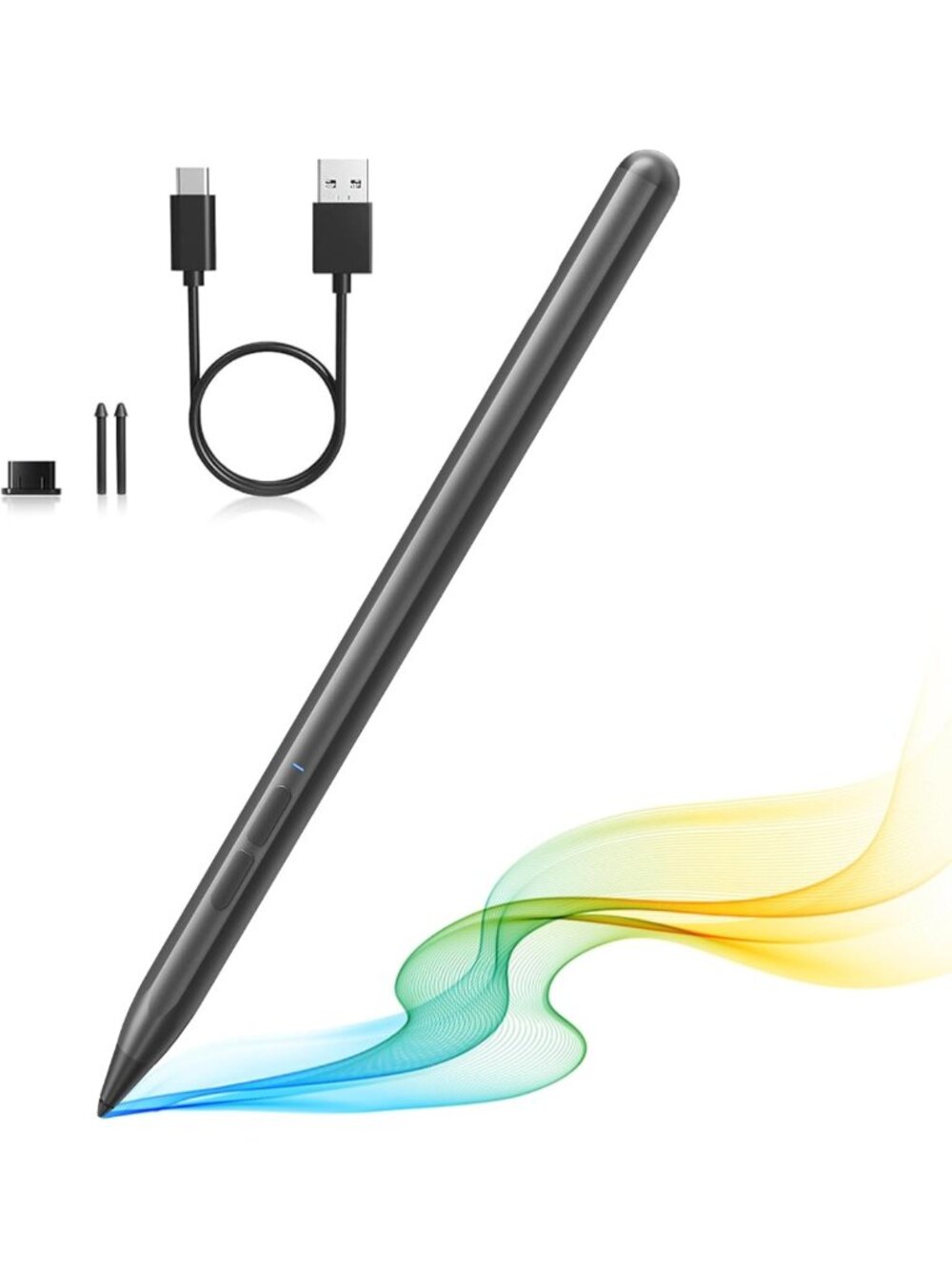 Stylus Pen for Surface Devices - 4096 Pressure Sensitivity, Magnetic, Grey Color